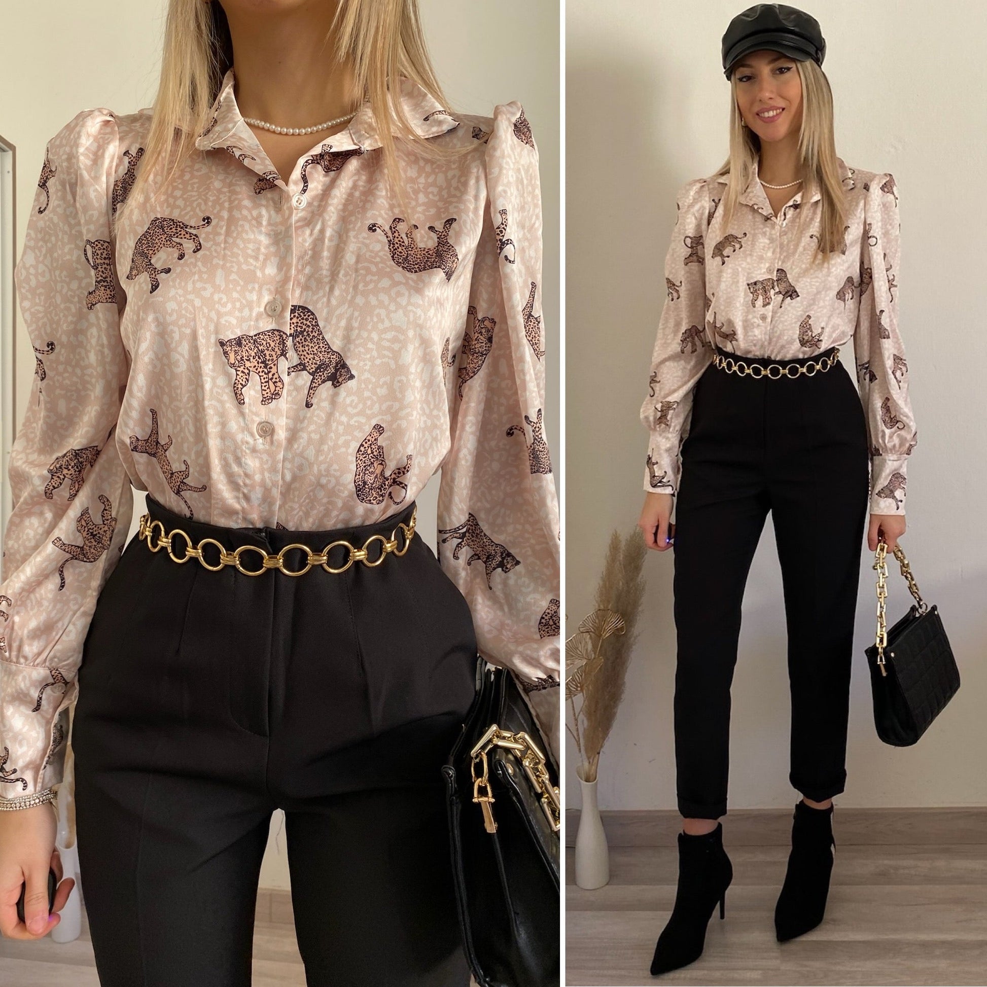 Pantalone vita alta nero