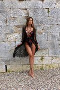 Kimono in pizzo Nero