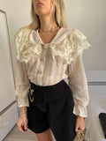 Camicia in pizzo beige