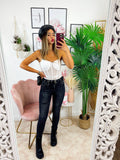 Body con trasparenze e catena bianco