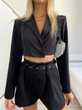 Short nero con cintura