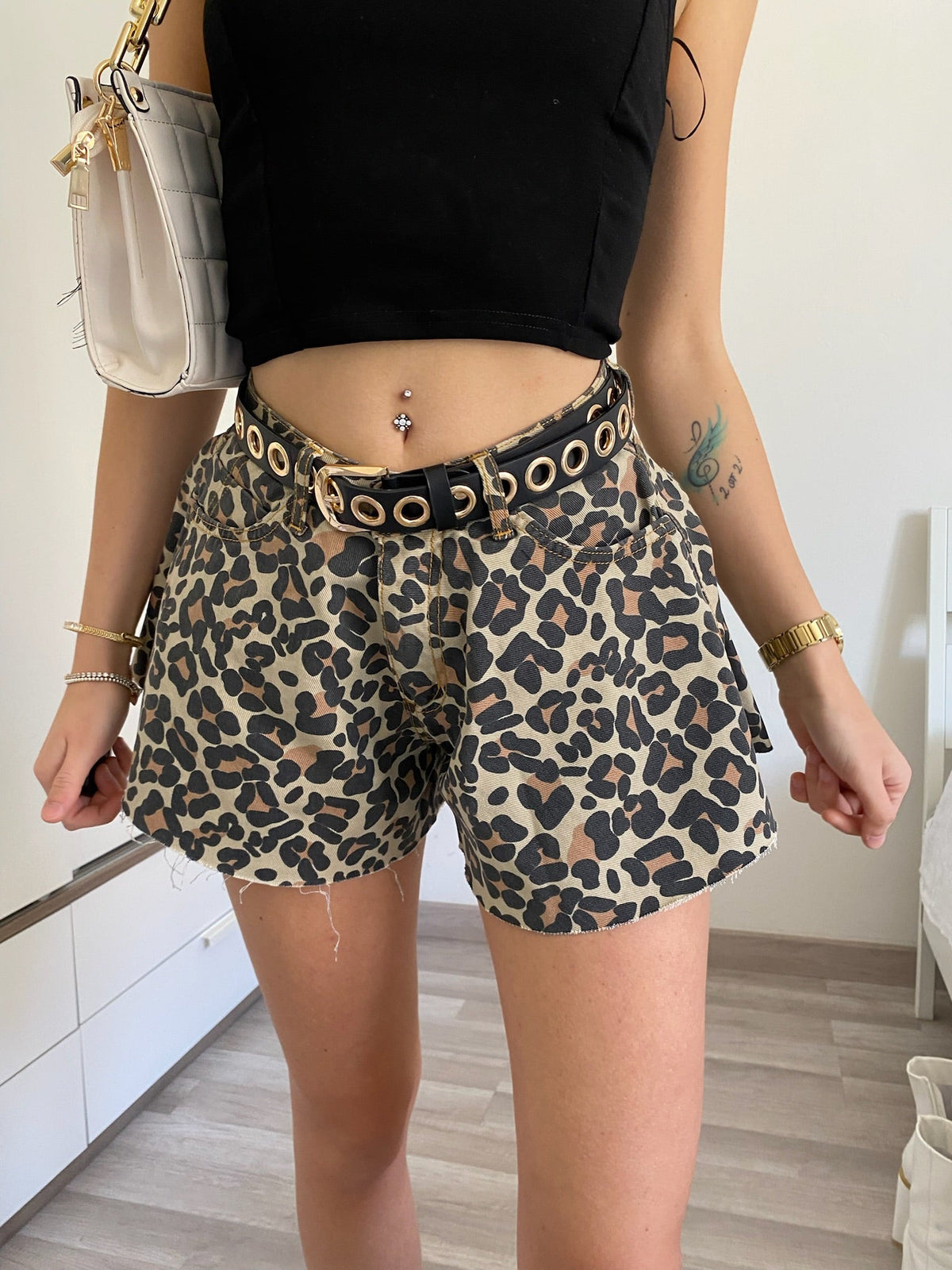 Short a farfalla animalier
