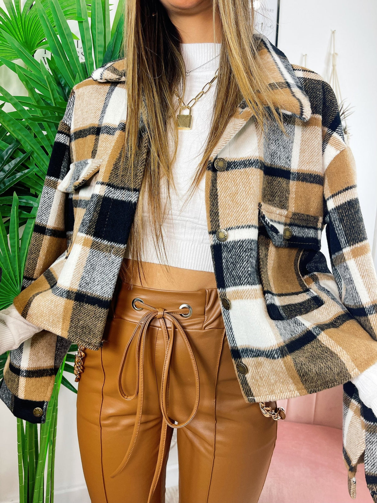 Giacca a quadri Camel Black