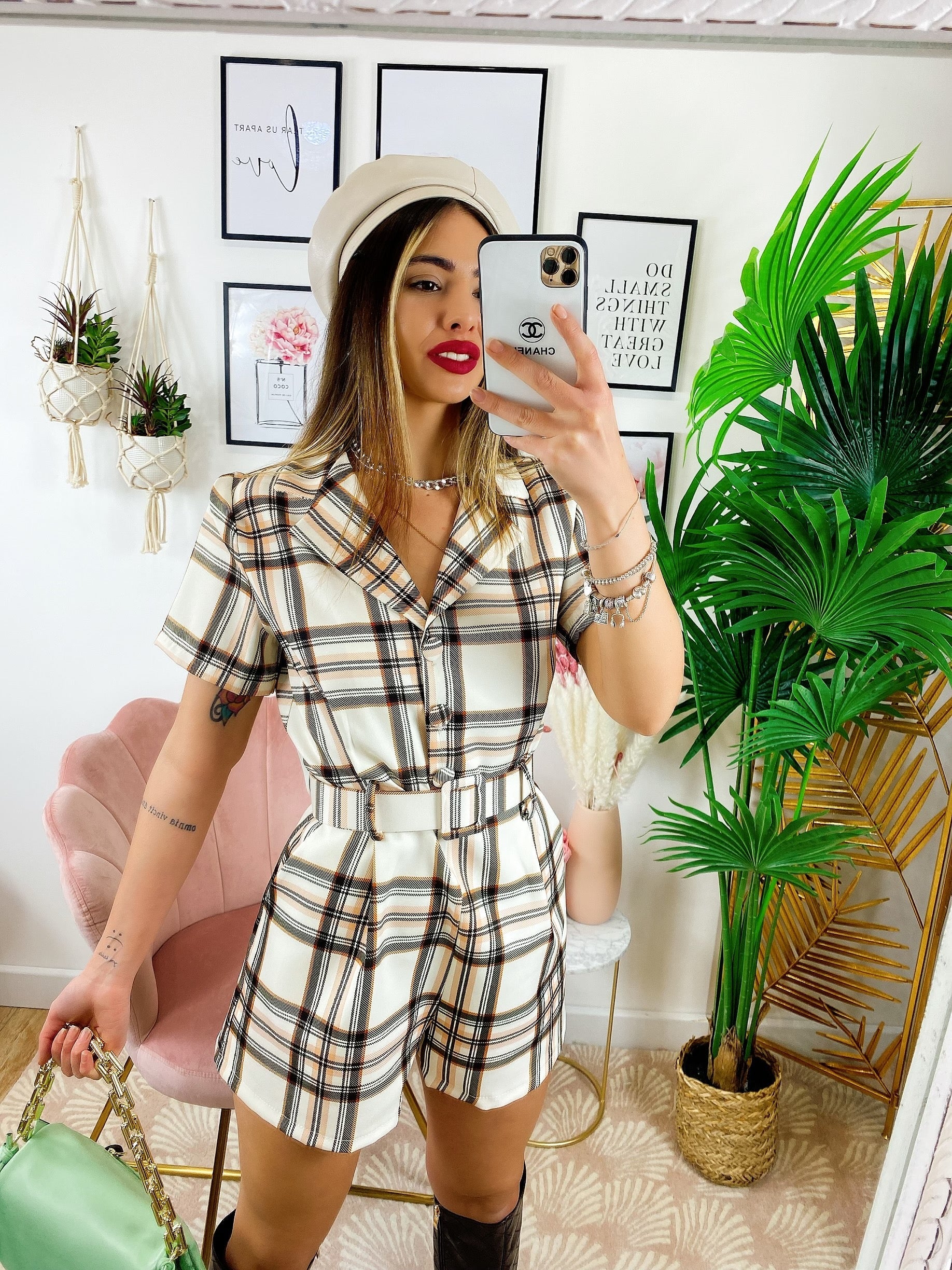 Tutina Check Beige