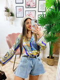 Camicia etnica sfumatura Blu