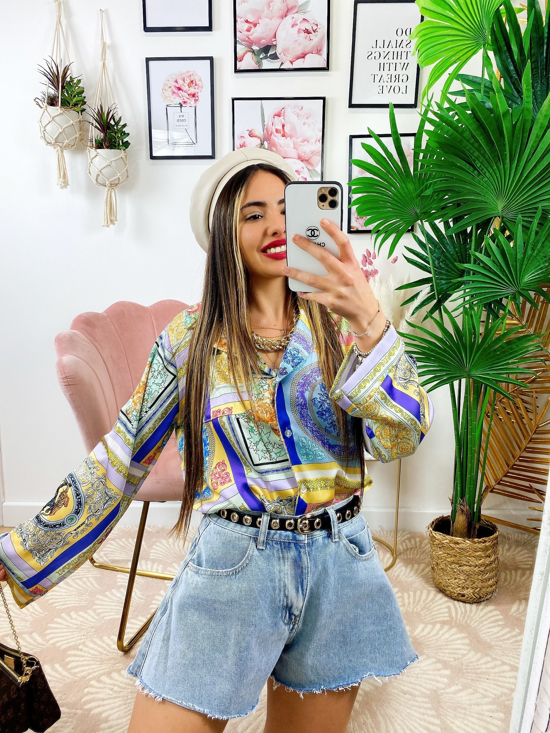 Camicia etnica sfumatura Blu
