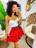 Gonna con balze rossa