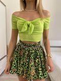 Gonna a ruota animalier lime