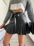 Gonna a balze in eco-pelle