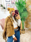 Cappotto corto Teddy camel