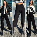 Pantalone di lana ampio nero