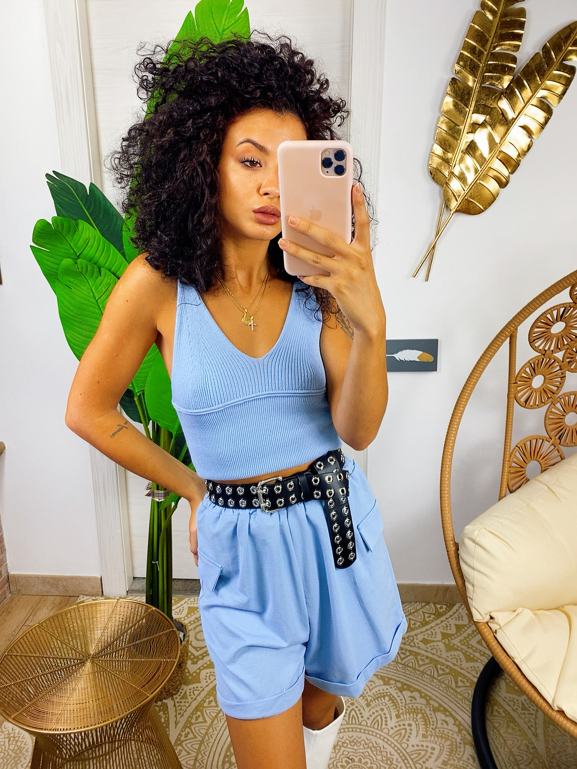 Completo sportivo top e short carta da zucchero