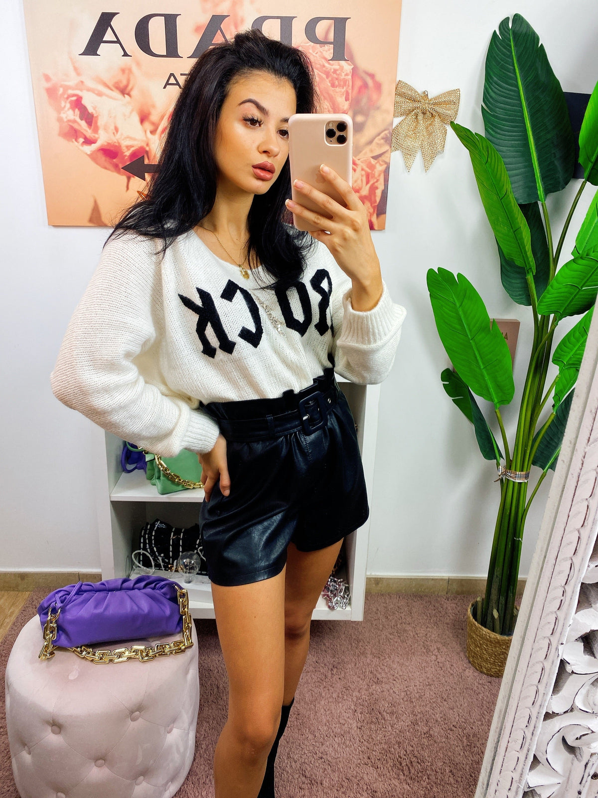 Maglione bianco Rock