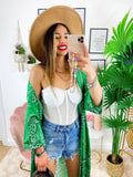 Kimono stampa bandana Verde