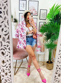 Giacca a fiori fuxia