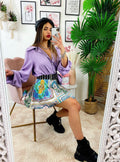 Camicia con borsetta lilla