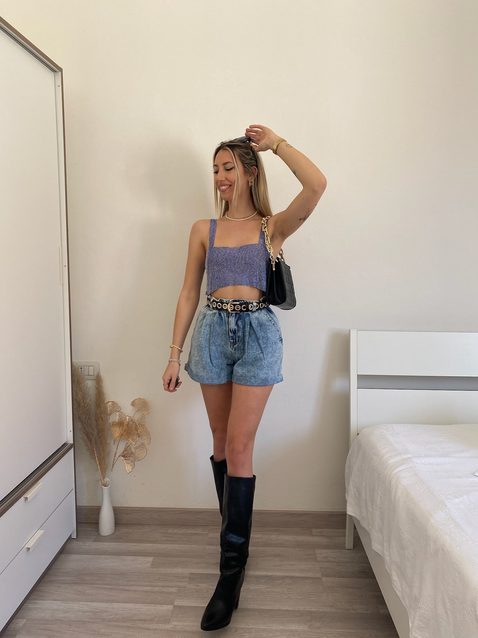 Top luxsequin blu