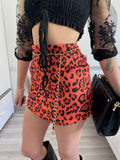 Gonna animalier arancio nero