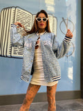 Giaccone di jeans animalier