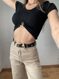 Jeans beige wide leg