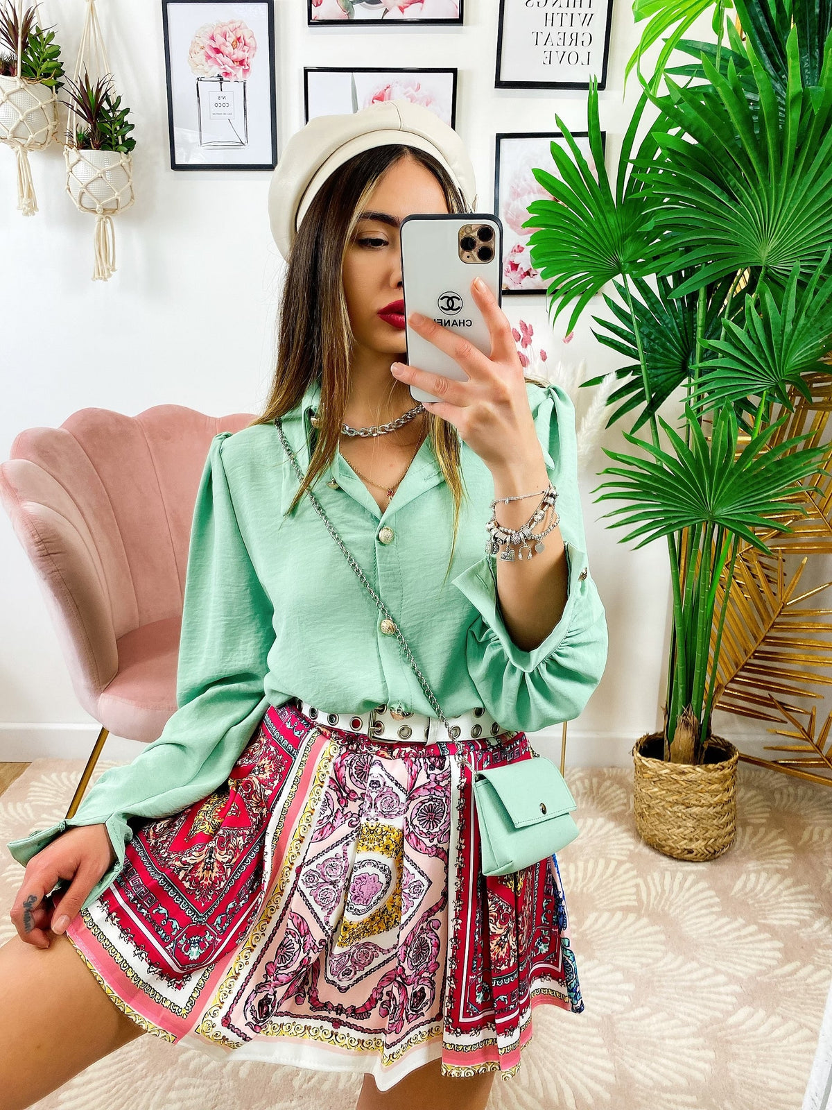 Camicia con borsetta Verde menta