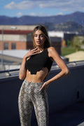 Top crop nero zigzag