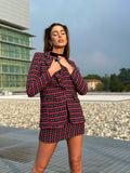 Giacca check Fuxia