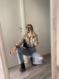 Cardigan animalier bianco nero
