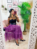 Body con retina di strass nero