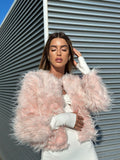 Pelliccia ecosoft rosa