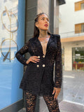 Completo giacca e pantalone in pizzo