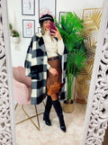 Cappotto a quadri nero
