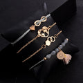 Bracciale con infinito e dettagli rosa grigio