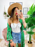 Kimono stampa bandana Verde