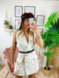 Tutina a Blazer con borsetta Bianca
