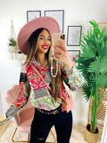 Camicia etnica sfumature Fucsia