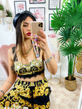 Completo Top e Pantalone etnico base Nera