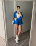 Completo giacca e Short azzurro