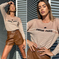 Maglione Amour Camel e panna