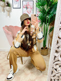 Giacca a quadri Corta Beige