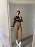 Pantalone vita alta Camel