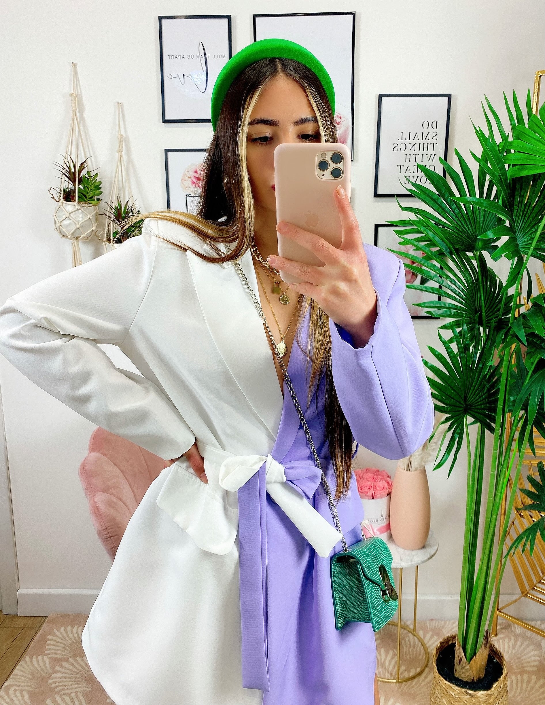 Abito Blazer lilla/Bianco