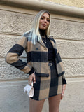 Giacca in tweed check marrone