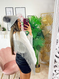 Maglione con frange bianco
