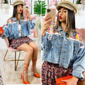 Giacca di jeans con Ricami