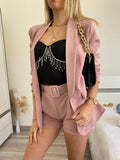 Completo giacca e Short cipria