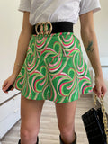 Gonna verde ricami Fuxia