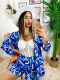 Completo giacca e pantalone cuori blu