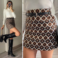 Gonna in tweed choco a rombi