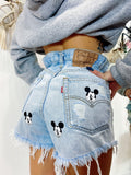 Short Levi’s Vintage con stampa topolino sfrangiato chiaro
